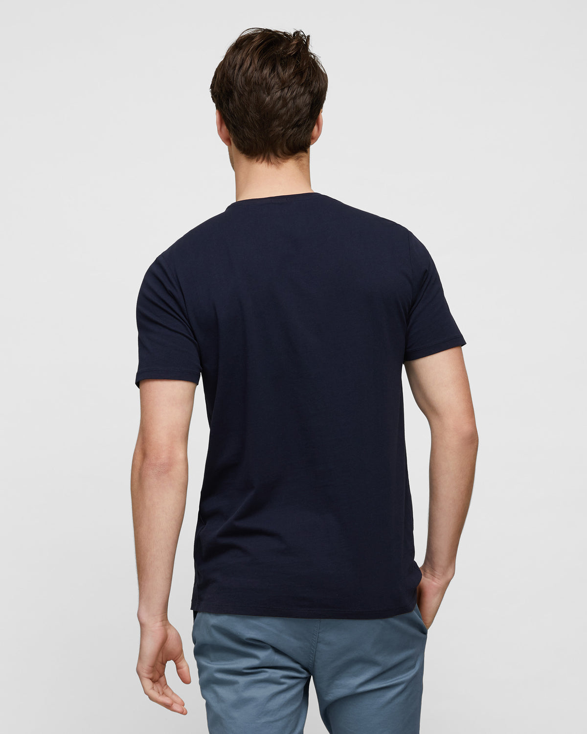 Navy Crew Neck Tee, by Wayver, rear view