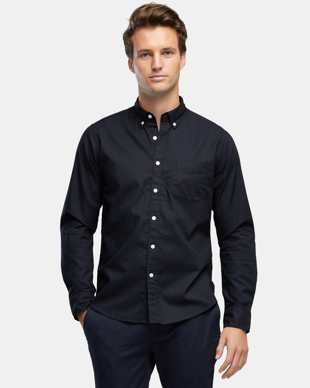 Black Soft Wash Oxford Shirt | WAYVER - Wayver Originals