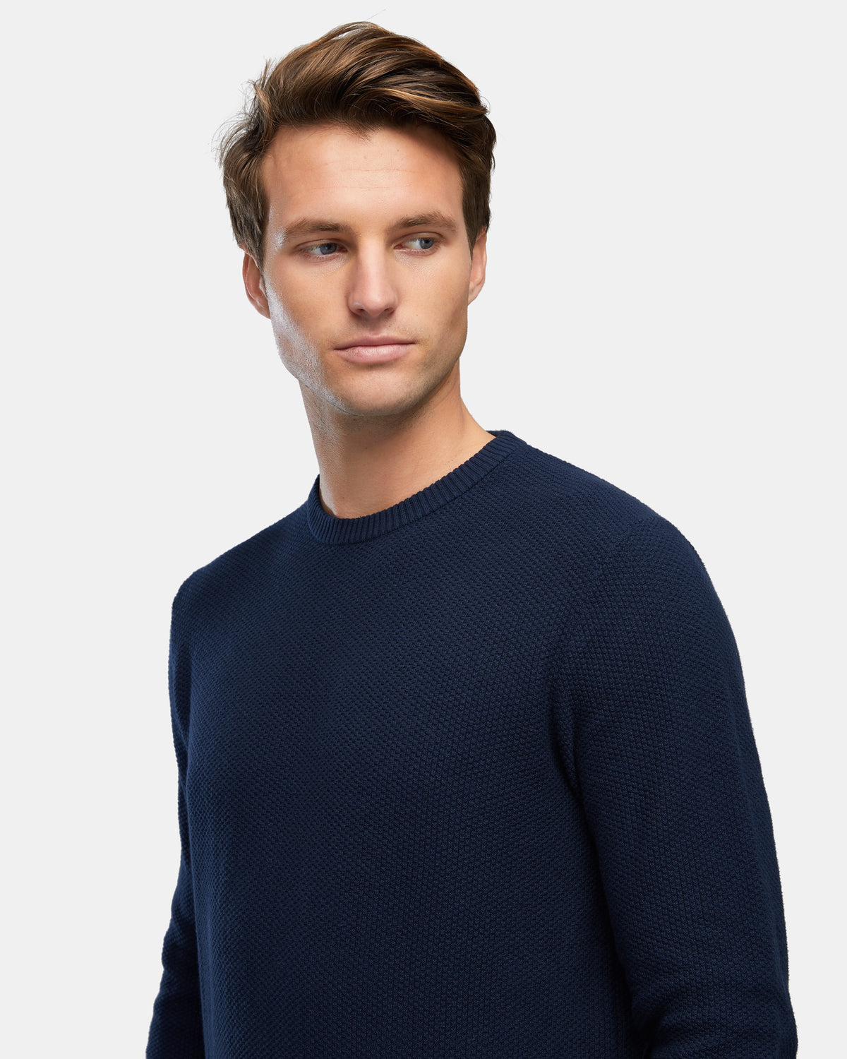 Wayver Originals Men's Textured Cotton Knit - Navy